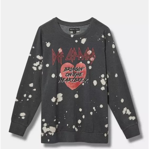 Torrid Gray Def Leppard Graphic Sweater bringin on the heartbreak - Picture 1 of 6